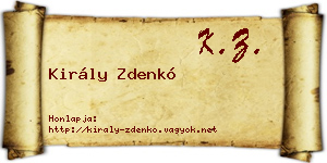 Király Zdenkó névjegykártya